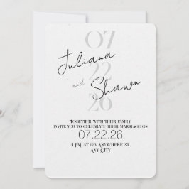 Modern Minimalist Bold Typography Wedding  Inbjudningar