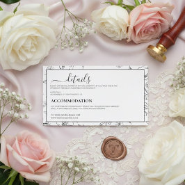 Modern Minimalist Botanical Wedding Details Card Tilläggskort