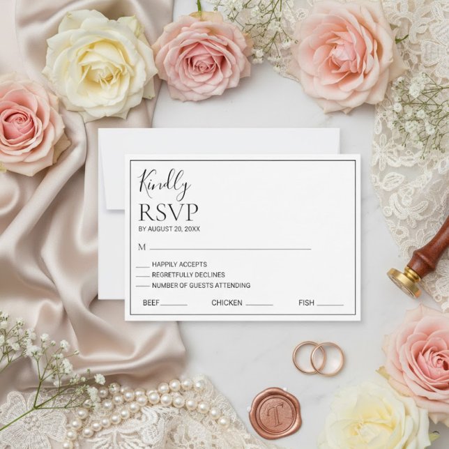 Modern Minimalist Botanical Wedding RSVP Card OSA Kort (Skapare uppladdad)
