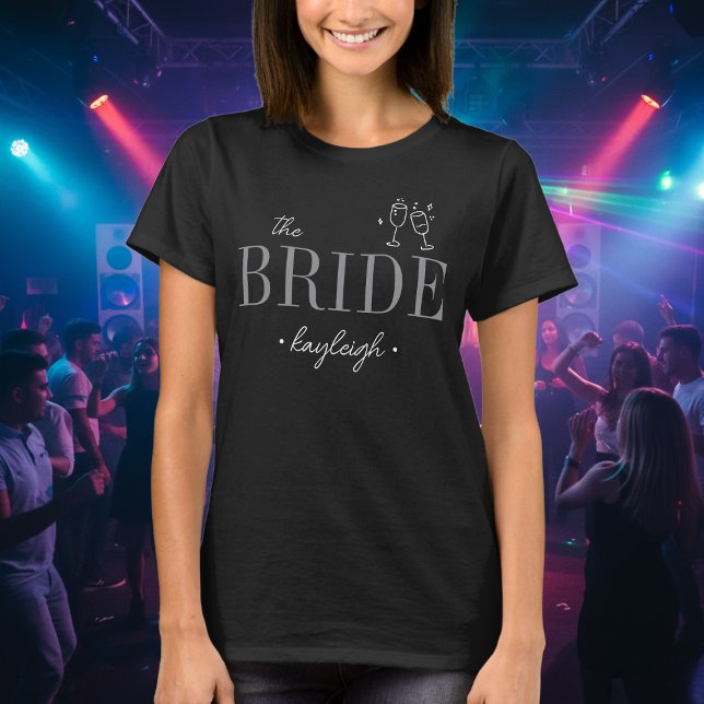 Modern Minimalist Bride Script Bachelorette T Shirt (Skapare uppladdad)