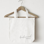 Modern Minimalist Bridesmaid Tygkasse<br><div class="desc">Anpassningsbar-designad tote-väska för brud med modern och minimalistisk utformning.</div>