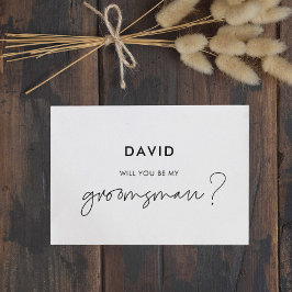 Modern minimalist Bröllesdräng-kort Inbjudningar