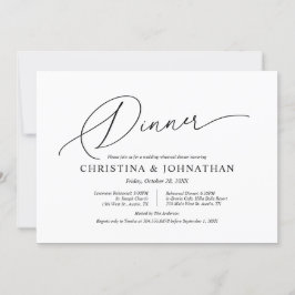 Modern minimalist, Bröllop-repetition och middag Inbjudningar