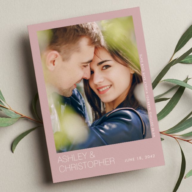 Modern minimalist bröllop Spara-datum Foto Kort (Skapare uppladdad)