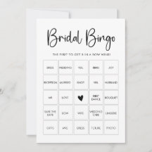 Modern minimalist bröllopsfest bingo spelkort