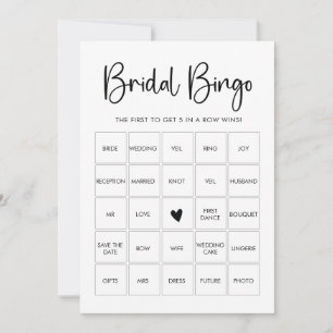 Modern minimalist bröllopsfest bingo spelkort inbjudningar