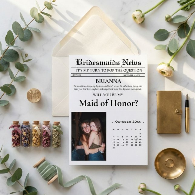 Modern Minimalist Brudtärna förslags tidning Inbjudningar (Skapare uppladdad)
