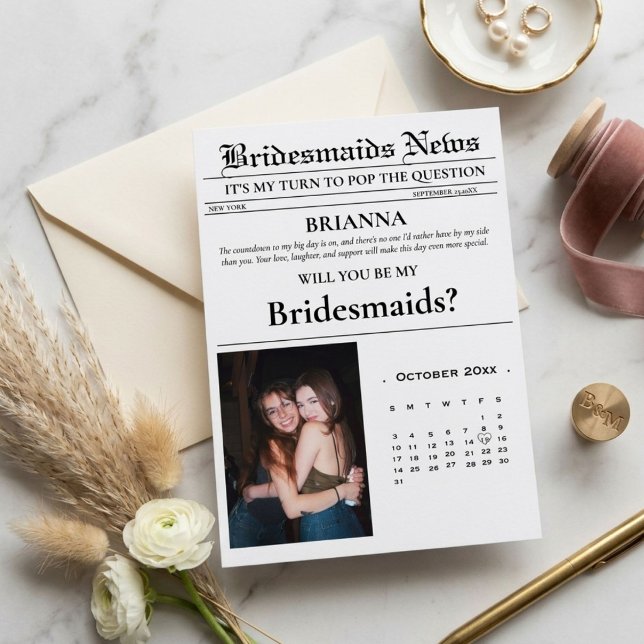 Modern Minimalist Brudtärna förslags tidning Inbjudningar (Skapare uppladdad)