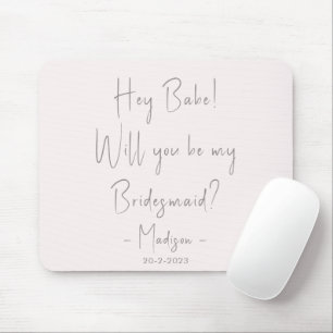 Modern minimalist brudtärna förslagsmanus Blush Musmatta