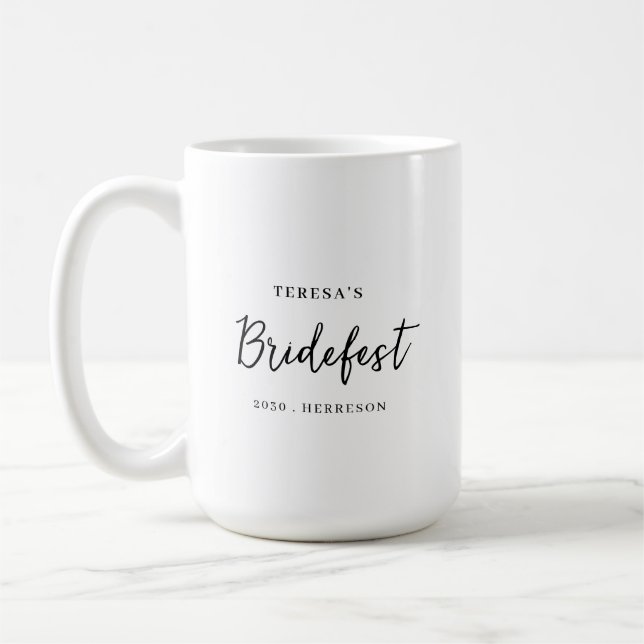 Modern minimalist brudtärna skriptdesign kaffemugg (Vänster)