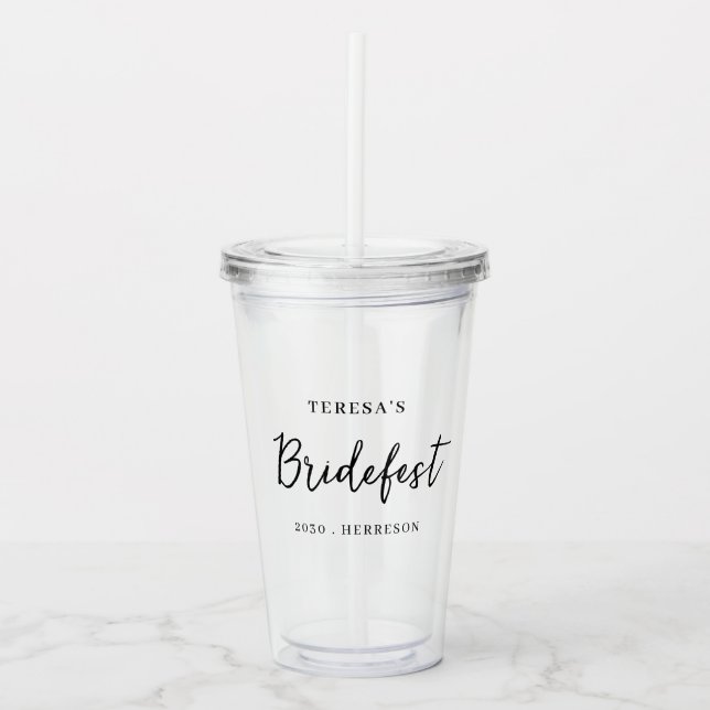 Modern minimalist brudtärna skriptdesign take away mugg (Framsida)