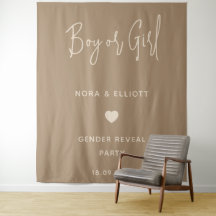 Modern minimalist brun könsupplysning för pojke el