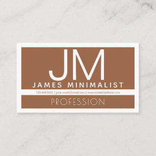 Modern minimalist   Brun och vit Visitkort