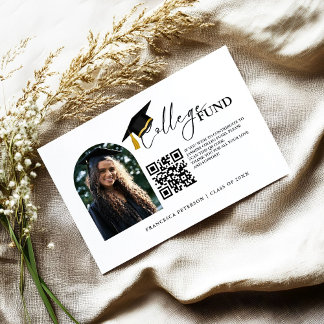 Modern Minimalist Calligraphy College Fund Qr Code Tilläggskort