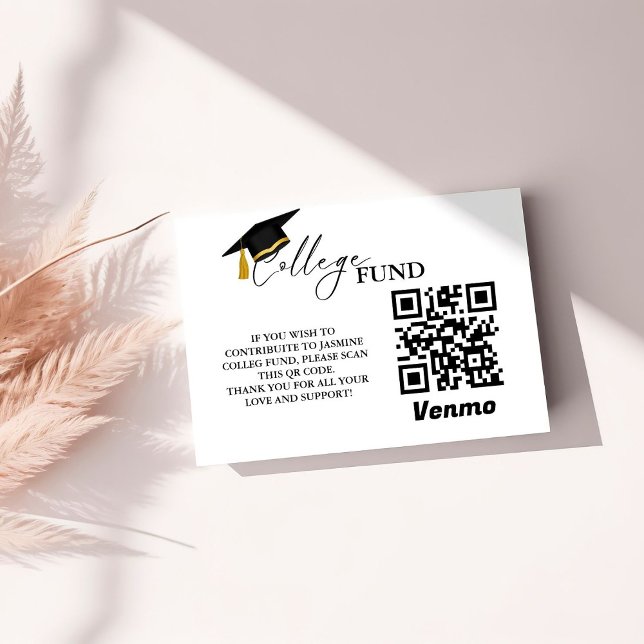 Modern Minimalist Calligraphy College Fund Qr Code Tilläggskort (Skapare uppladdad)