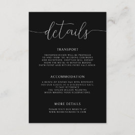 Modern Minimalist Calligraphy Wedding Details Tilläggskort