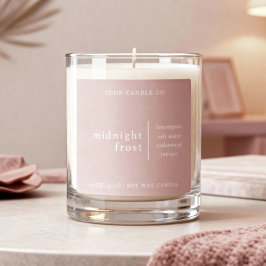 Modern Minimalist Candle Packaging Label Rose Fyrkantigt Klistermärke