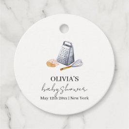 Modern minimalist Chef Kitchen Baby Shower Gåvor Etiketter