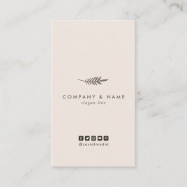 Modern Minimalist chic lodrät för lövpastellbrunt Visitkort
