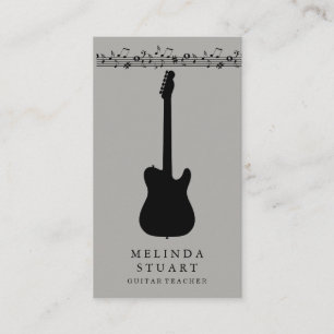 Modern minimalist chic musiker gitarrlärare byrå visitkort