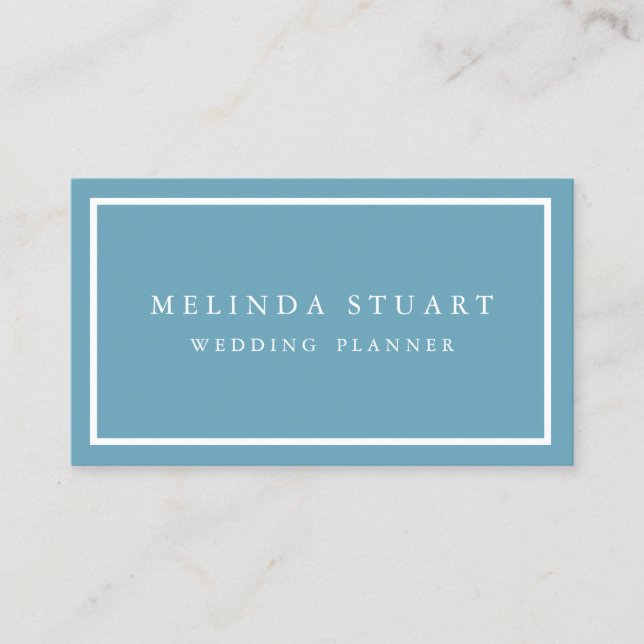 Modern Minimalist Chic Navy Blue Business Card Visitkort (Framsida)