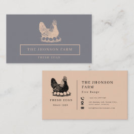 Modern Minimalist Chickens Farm Fresh Eggs Visitkort