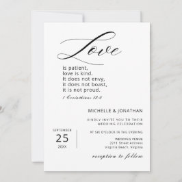 Modern minimalist Christian Bible Verse Bröllop Inbjudningar