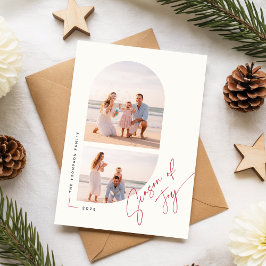 Modern Minimalist Christmas Beach Family Photo Julkort