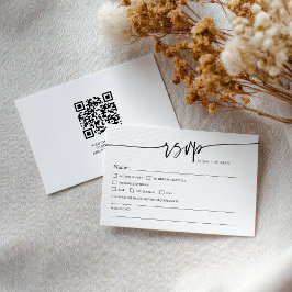 Modern Minimalist Classic QR code Boho Wedding OSA Kort