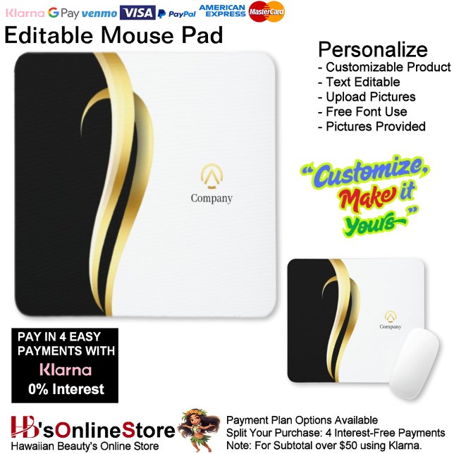 Modern Minimalist Company Blue White Business Musmatta (Modern Minimalist Company Blue White Business Mouse Pad.)