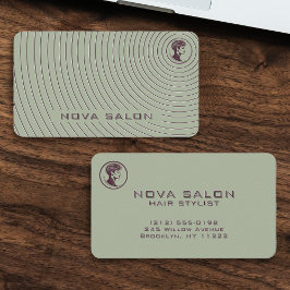 Modern Minimalist Concentric Fine Linework Visitkort