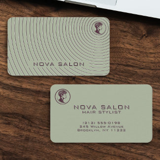 Modern Minimalist Concentric Fine Linework Visitkort