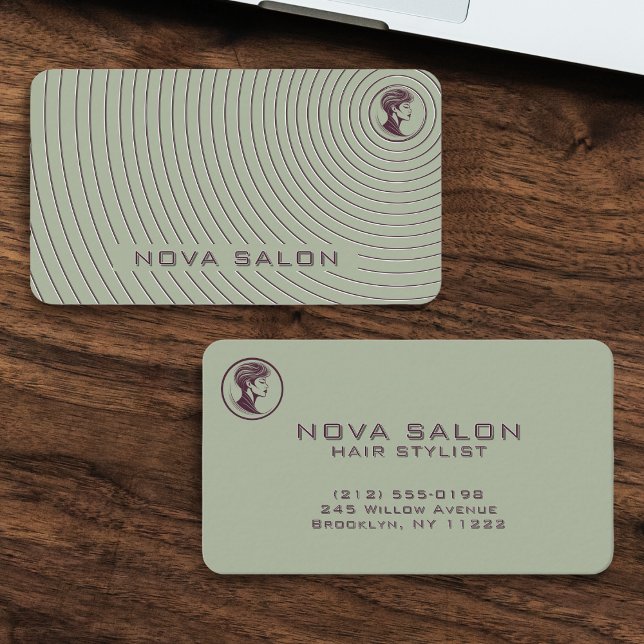 Modern Minimalist Concentric Fine Linework Visitkort (Skapare uppladdad)