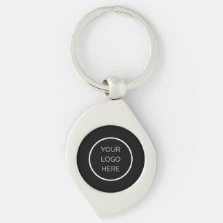 Modern Minimalist Corporate Business Logo Black  Swirl Silverfärgad Nyckelring