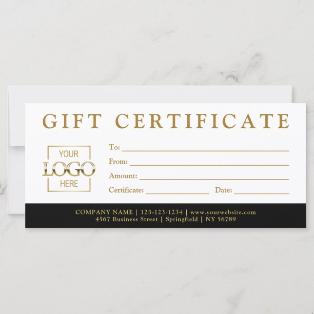 Modern Minimalist Custom Business Gift Certificate (Framsida)