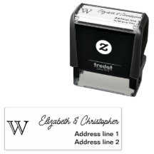 Modern minimalist custom monogram return address 