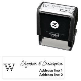 Modern minimalist custom monogram return address  självfärgande stämpel