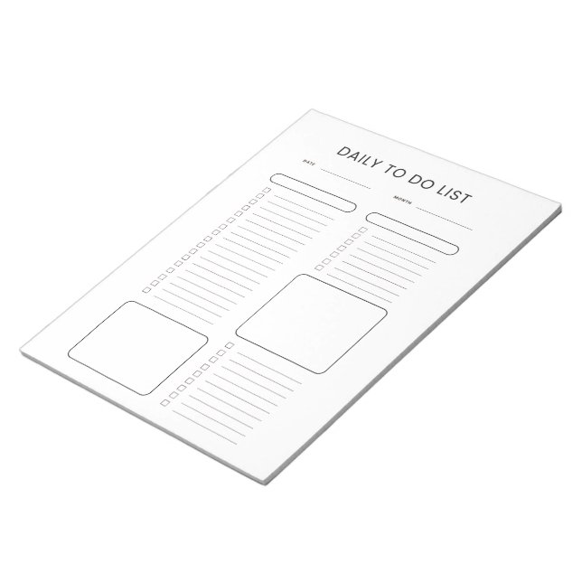 Modern Minimalist Daily To-Do List Notepad Anteckningsblock (Vinklad)