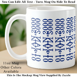 Modern Minimalist Date Hidden Message Custom Blue Kaffemugg