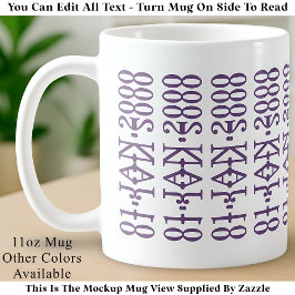 Modern Minimalist Date Hidden Message Custom Lilac Kaffemugg