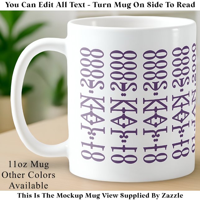 Modern Minimalist Date Hidden Message Custom Lilac Kaffemugg (Skapare uppladdad)
