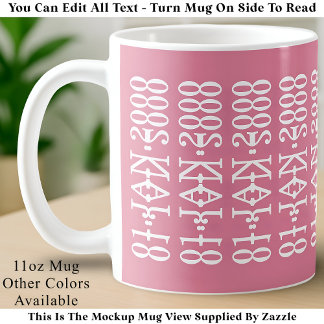 Modern Minimalist Date Hidden Message Custom Pink Kaffemugg