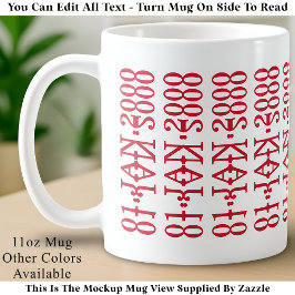 Modern Minimalist Date Hidden Message Custom Red Kaffemugg