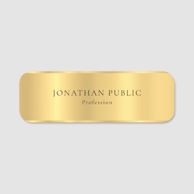 Modern Minimalist design för elegant Glam guld- Namnbricka (Framsida)