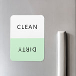 Modern minimalist Dishwasher Clean Dirty Magnet<br><div class="desc">Modern minimalistisk diskmaskin för pastellisering av ren eller smutsig grönt för att ange diskar i hemköket.</div>