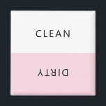 Modern minimalist Dishwasher Clean Dirty Magnet<br><div class="desc">Modern minimalistisk diskmaskin för pastellisering av ren eller smutsig rosa för att ange diskar i hemköket.</div>