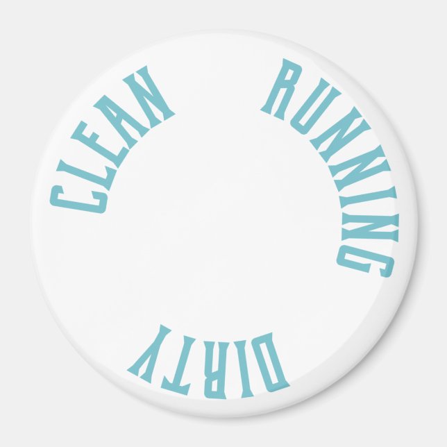 Modern minimalist Dishwasher Clean Dirty Running Magnet (Framsidan)