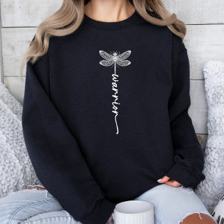 Modern Minimalist Dragonfly Elegant Typography Art T Shirt