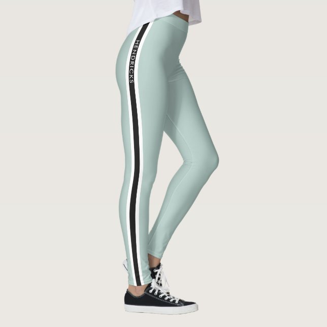 Modern Minimalist Duck Egg Green Stylish Athletic Leggings (Höger)
