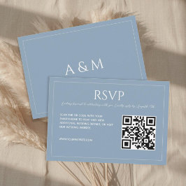 Modern minimalist dusty blue wedding  OSA kort